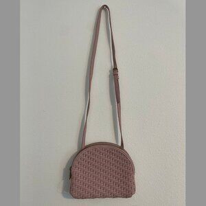 NWOT Anthropologie Rose Basket Weave Crossbody Bag